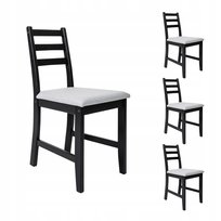 4xKrzesło tapicerowane do jadalni salonu drewniane kuchenne czarne stabilne