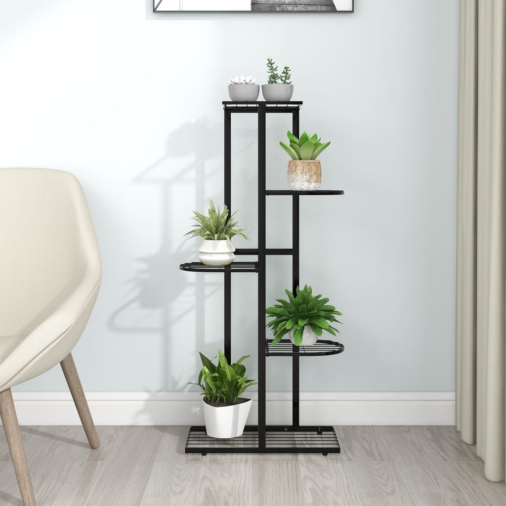 Zdjęcia - Podstawka pod kwiaty VidaXL 5-poziomowy stojak na kwiaty, 43x22x98 cm, czarny, metalowy 