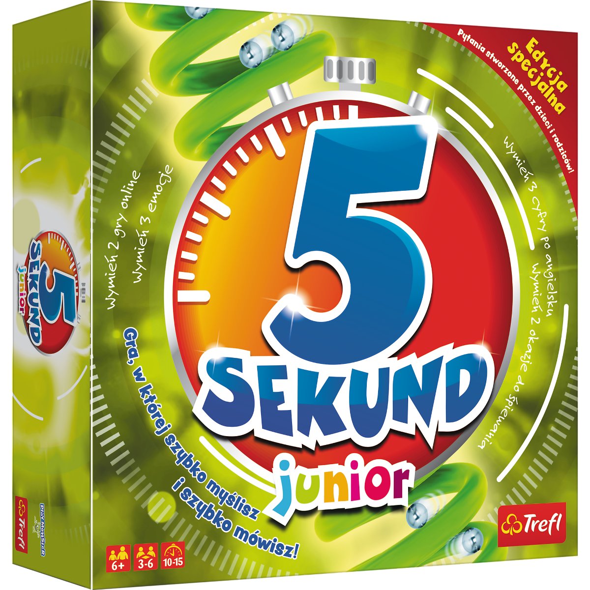 5 Sekund Junior, wersja zielona, gra rodzinna, Trefl