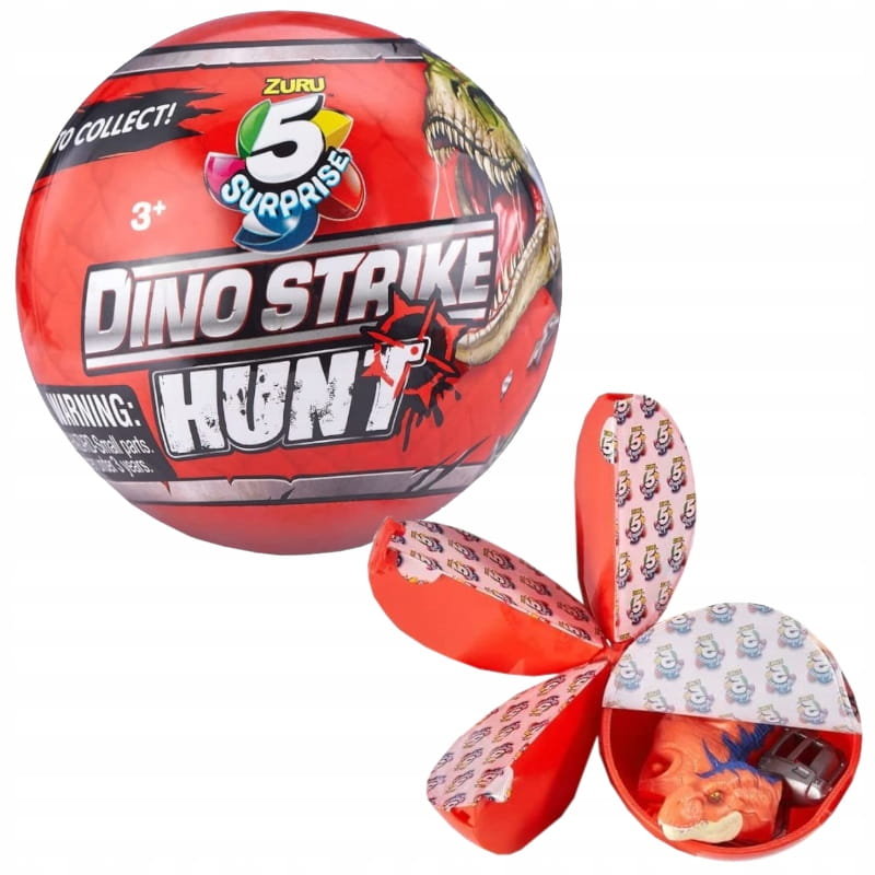 Zdjęcia - Figurka / zabawka transformująca Zuru 5 Surprise Kula  Dino Strike Hunt Zabawka Zestaw 5 Niespodzianek Dinoz 