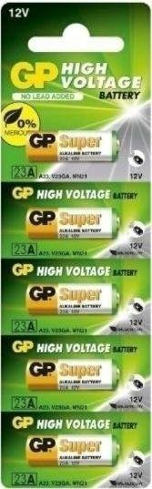 5 x Baterie Alkaliczne A23 GP High Voltage V23GA MN21 Blister MN21 LRV08