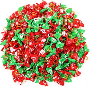 50 kokardek dla psów z gumkami - kokardy świąteczne dla szczeniąt, kokardy dla psów z klipsami, urocze świąteczne kokardy dla psów, artykuły do pielęgnacji psów - Inna marka