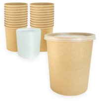 50 szt Kubek papierowy 930ml z Pokrywką PP 115mm