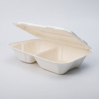 50 szt Lunch Box dwudzielny z trzciny cukrowej 240*162*61mm, pojemnik jednorazowy na żywność, take away, catering