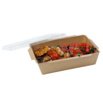 50 szt Lunch box papierowy z pokrywką 900 ml jednorazowe opakowanie kraft