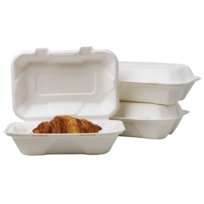 50 szt Lunch box, pojemnik jednorazowy z trzciny cukrowej 230*155*77 mm, na obiad, na wynos, bio