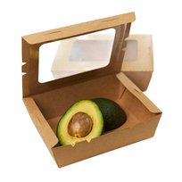 50 szt Pojemnik papierowy kraft z oknem 900 ml jednorazowe opakowanie