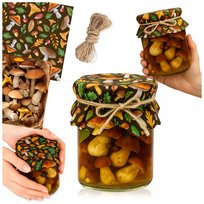 50x KAPTURKI NA PRZETWORY GRZYBY SERWETKI NAKŁADKI SŁOIKI BUTELKI + SZNUREK