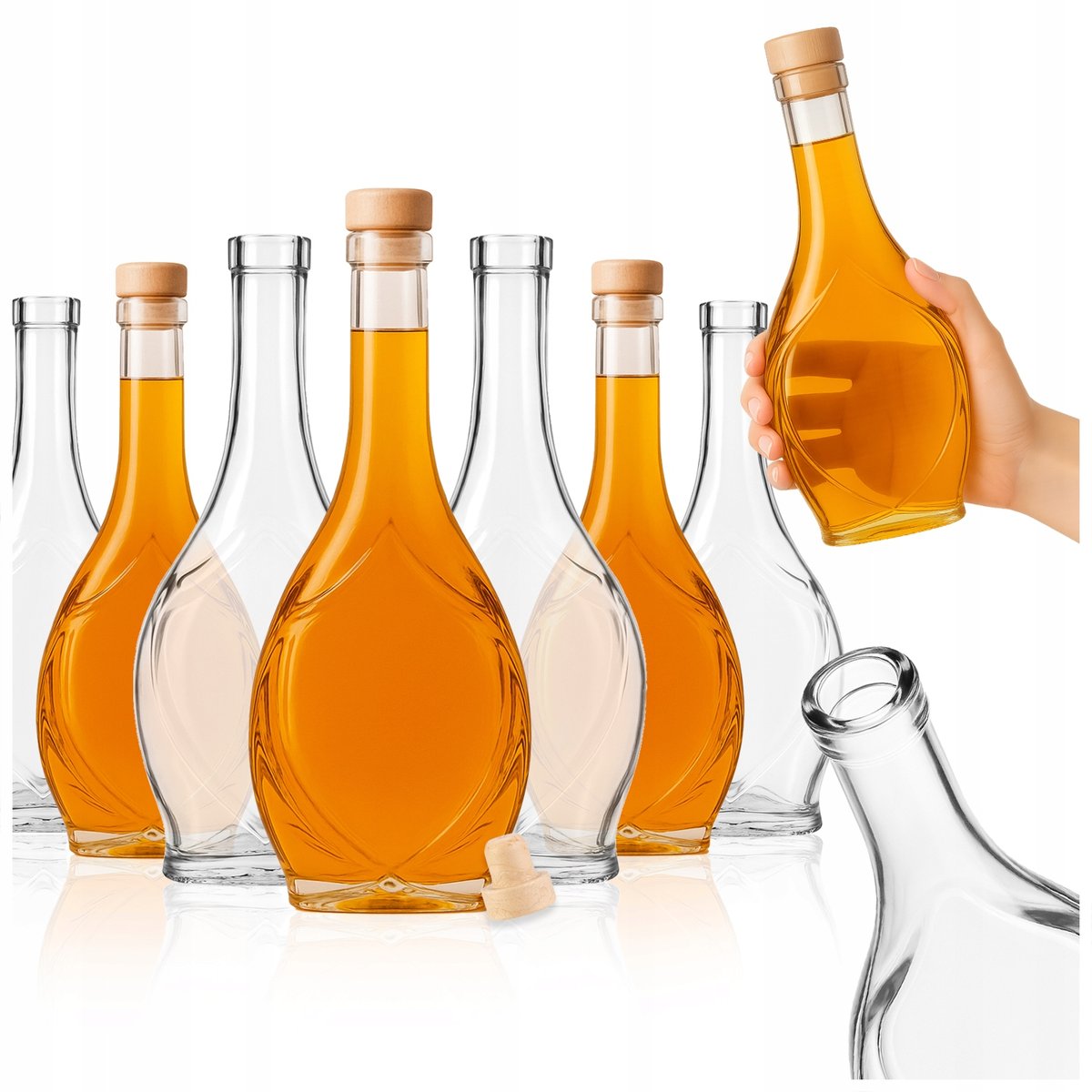 50x SZKLANE BUTELKI NA BIMBER NALEWKI WINO SOK ALKOHOL ICONA 500ml ...