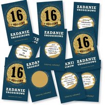 50X Zdrapki Zadania 16 Urodziny Zabawa Podziękowania - Premium - Granatowy