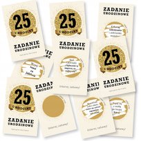 50X Zdrapki Zadania 25 Urodziny Zabawa Podziękowania - Premium - Kremowy