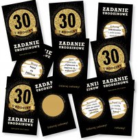 50X Zdrapki Zadania 30 Urodziny Zabawa Podziękowania - Premium - Czarny