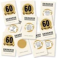 50X Zdrapki Zadania 60 Urodziny Zabawa Podziękowania - Premium - Kremowy