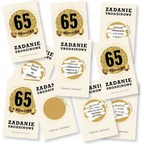 50X Zdrapki Zadania 65 Urodziny Zabawa Podziękowania - Premium - Kremowy
