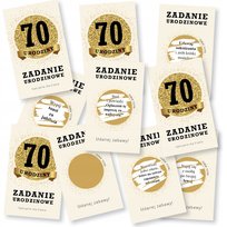 50X Zdrapki Zadania 70 Urodziny Zabawa Podziękowania - Premium - Kremowy
