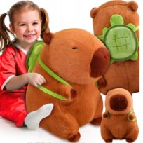 51cm MASKOTKA KAPIBARA PLUSZAK ZABAWKA Z PLECAKIEM ŻÓŁWIK PLUSZOWA 2w1 XXL