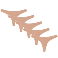5X Beżowe, Bawełniane Stringi, Certyfikat Oeko-Tex Xl sarcia.eu