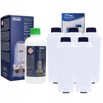 5x filtr do wody do ekspresu Delonghi Dinamica + odkamieniacz Delonghi 0,5l