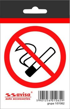 5x NAKLEJKA NA AUTO SAMOCHÓD SAMOPRZYLEPNA WLEPKA ZNAK Zakaz palenia okrągły 7,5cm 1/01062 - Avisa