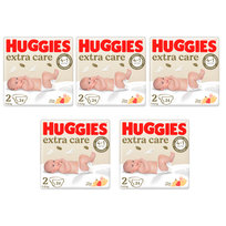 5X Pieluchy Huggies Extra Care 2 (3-6Kg) 24 Szt