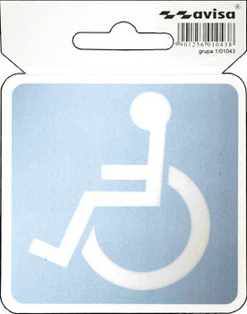 5x PODLEPKA SAMOCHODOWA DO ŚRODKA WEWNĄTRZ NAKLEJKA NA SZYBĘ Niepełnosprawny Inwalida niebieski 7 x 7cm 1/01043 - Avisa