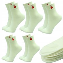 5x Skarpety Damskie MEDYCZNE Długie BAWEŁNA 97% Skarpetki Ecru Zestaw 38-41