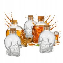 5x Szklana Karafka CZASZKA 400ml Butelki Na Alkohol Wino Prezent Dekoracja