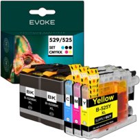 5x Tusz do drukarki Brother LC529 LC525 | czarny + komplet kolorów