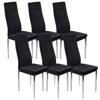 6 krzeseł MONAKO VELVET czarne - BMDesign