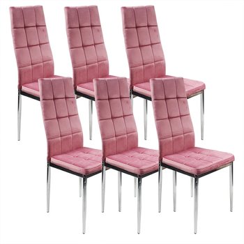 6 krzeseł MONAKO VELVET różowe - BMDesign