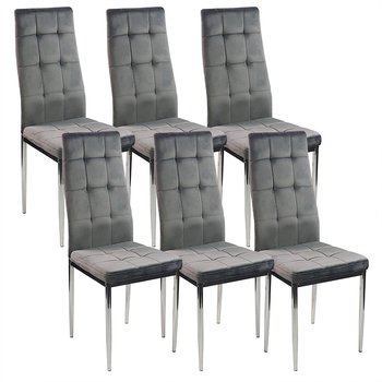 6 krzeseł MONAKO VELVET szare - BMDesign