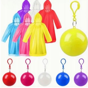 6 szt Jednorazowych Plastikowych Poncho Przeciwdeszczowych Kulami do Kluczy - Inna marka