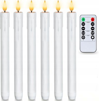 6 sztuk białych świec LED bezpłomieniowe świece stołowe z pilotem - Inny producent