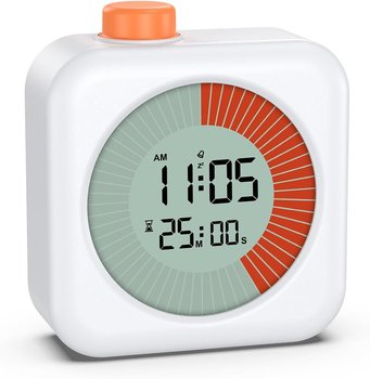 60-Minutowy Czarny Timer Wizualny 3w1 - Zegar, Minutnik i Budzik - TRS