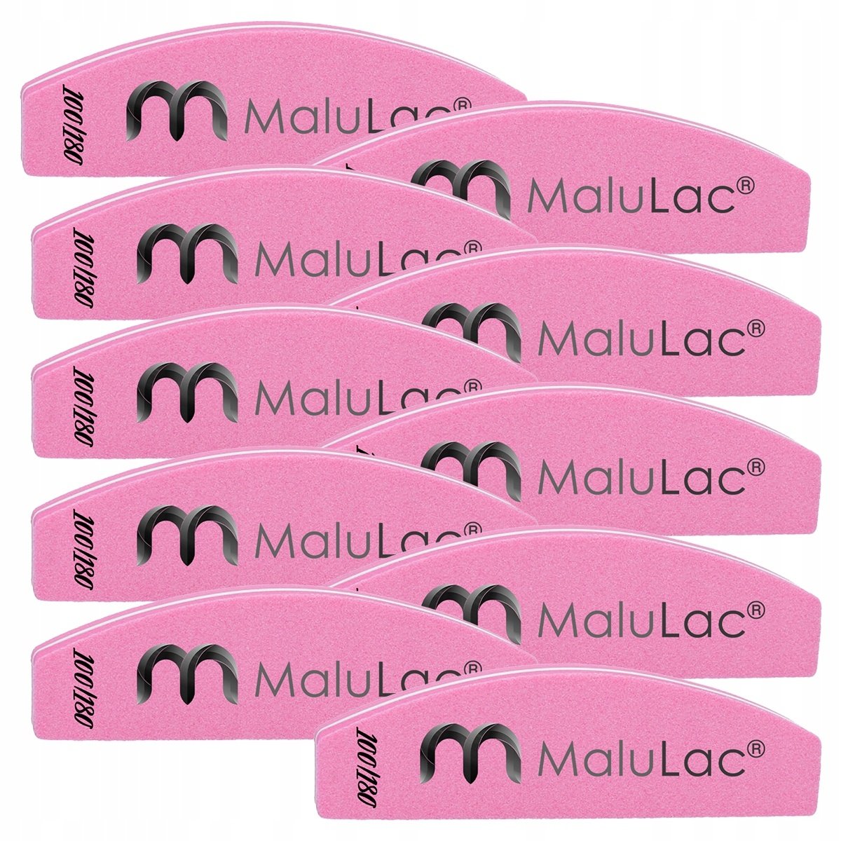 Empik 60 szt MaluLac POLERKA ŁÓDKA półksiężyc pilnik polerski do paznokci 100 180