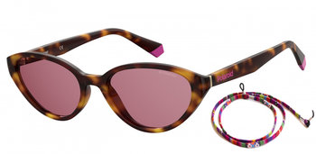 6109/S damskie okulary przeciwsłoneczne cat-eye brązowe/różowe - TWM