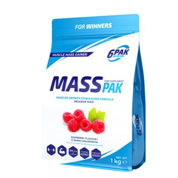 6Pak Nutrition Mass Pak  1000G Malina - 6PAK NUTRITION