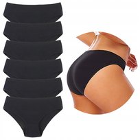 6x Bawełniane FIGI MAJTKI DAMSKIE Czarne Jednokolorowe Gładkie Moraj r. XXL r. XXL Moraj