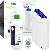 6X Filtr Wkład Wody Aquafloow Longi Do Ekspresów Delonghi (Ser3017 Dls C002) + Odkamieniacz Delonghi Ecodacalk 500Ml