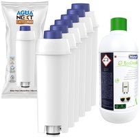 6X Filtr Wody + Delonghi Odkamieniacz 500Ml Zestaw