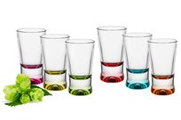 6x Kieliszki Do Wódki x Kolorowe Dna 25ml GLASMARK
