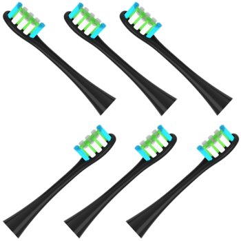 6x końcówki CZARNE do szczoteczki sonicznej Oclean SE / X / X PRO / X PRO Elite / X PRO Digital / X10 / One / Air / Z / F1 / FLOW / Endurance - Reptila - Reptila
