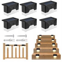 6x Lampki SOLARNE Ogrodowe LED na Schody TARAS Płot Oświetlenie Balkon