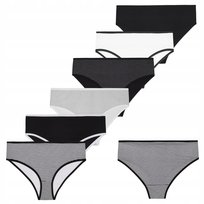 6X Majtki Damskie Figi Bikini Bawełniane Klasyczne Mix Wzorów Moraj S