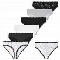 6X Majtki Damskie Figi Bikini Bawełniane Koronkowe Zestaw Komplet Moraj M Moraj