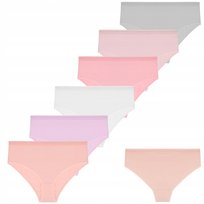 6X Majtki Damskie Figi Bikini Bawełniane Z Ozdobną Gumką Zestaw Moraj Xxl