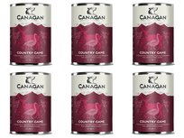 6x MOKRA KARMA DLA PSA bezzbożowa bez cukru Canagan Country Game dziczyzna puszka 400g