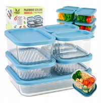 6x POJEMNIKI SZKLANE DO PRZECHOWYWANIA ŻYWNOŚCI LUNCHBOX NA ŻYWNOŚĆ CIASTO