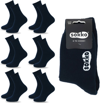 6X Sokko Skarpety Bawełniane Grube Ciepłe Frotte 39-41 - Sdf6-S17-Gra-39-41 - Sokko