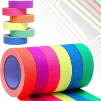6x TAŚMA KLEJĄCA UV ŚWIECĄCA W CIEMNOŚCI NEONOWA WODOODP KOLOROWA DEKORACJA Zakręcony Koszyk